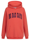 Roter Hoodie No Nad Days mit Glitzerprint