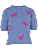 Pullover mit Krabben in blau