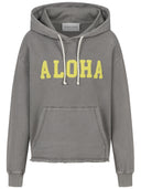 Grauer Hoodie mit Loop Stickerei Aloha