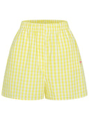 Gelb karierte Popeline Shorts