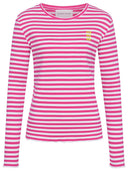Rib Longsleeve pink-weiß