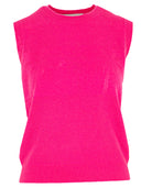 Kaschmir Top in Netzoptik mit Palmen in neon pink