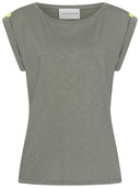 T-Shirt mit turn-up Ärmel in grau