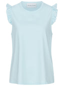 Top mit Ruffles in eisblau