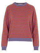 Kaschmir Pullover mit Streifen und Kontrastnähten