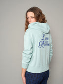 Hoodie bleu Love Print Seitenansicht