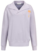 Sweatshirt mit Kragen und Palmenprint