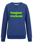 Sweatshirt bonjour weekend blau