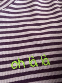 Rib Longsleeve oh la la lila Stickerei