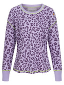 Longsleeve mit Leoprint violett