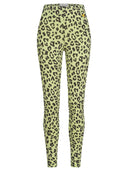 Leggings mit Leoprint in lime