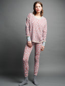 Leggings mit Leoprint in grau