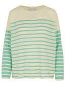 Kaschmir Pullover mit Streifen in acqua