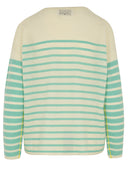 Kaschmir Pullover mit Streifen in acqua Rückansicht