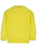 Kaschmir Pullover mit Ajour Palmen gelb