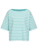 Shirt mit türkis-weißen Streifen