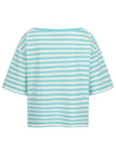 Shirt mit türkis-weißen Streifen Rückansicht