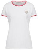 Shirt mit Lurex Palme im Retro Stil