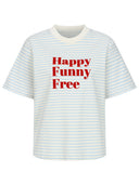 Shirt mit hellblauen Streifen Happy Funny Free
