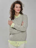 Popeline Bluse why? lime am Model