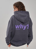 Hoodie Why so serious grauschwarz am Model