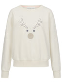 X-mas Sweatshirt mit Elch in off-white