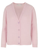 Kaschmir Basic Strickjacke rosa
