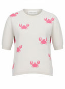 Pullover mit Krabben in off white