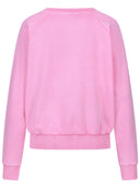 Sweatshirt mit bestickten Blumen in pink
