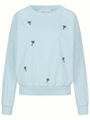 Sweatshirt mit Palmen blau Vorderansicht
