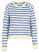 Ringelpullover in hellblau und cremeweiß