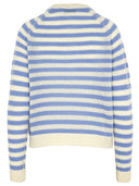 Ringelpullover in hellblau und cremeweiß Rückansicht