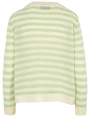 Cardigan mit Streifen in mint und cremeweiß Rückansicht