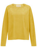 Sweatshirt velour senfgelb Vorderansicht