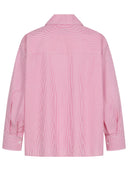 Popeline Bluse mit Streifen in rosa Rückansicht