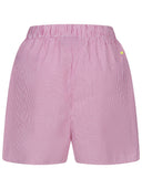 Gestreifte Popeline Shorts in Rosa Rückansicht