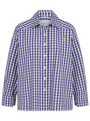 Popeline Bluse mit Karos in lila