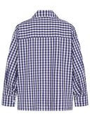 Popeline Bluse mit Karos in lila Rückansicht