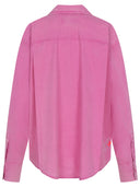 Popeline Bluse in Fuchsia mit Palme Rü