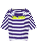 T-shirt mit lila Streifen und Sunshine flock