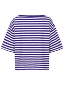 T-shirt mit lila Streifen und Sunshine flock Rückansicht