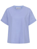 Lila T-shirt mit Dreamteam Applikation Vorderansicht