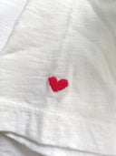 T-shirt V-neck weiß Herzdetail