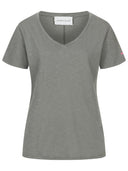 T-Shirt mit V- Ausschnitt in grau