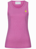 Rib Top in fuchsia mit Smiley