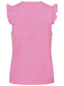 Top mit Ruffles in neon pink Rückansicht