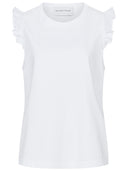 Top mit Ruffles in weiss