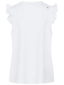 Top mit Ruffles in weiss Rückansicht