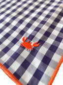 Lila kariertes Bandana mit Krabben Detail