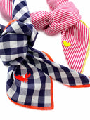 Bandana Karo lila und Streifen rosa